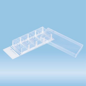 x-well cell culture chamber, 4-well, on glass slide, removable frame