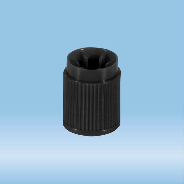 Screw cap, HD-PE, black, for tubes Ø 13 mm