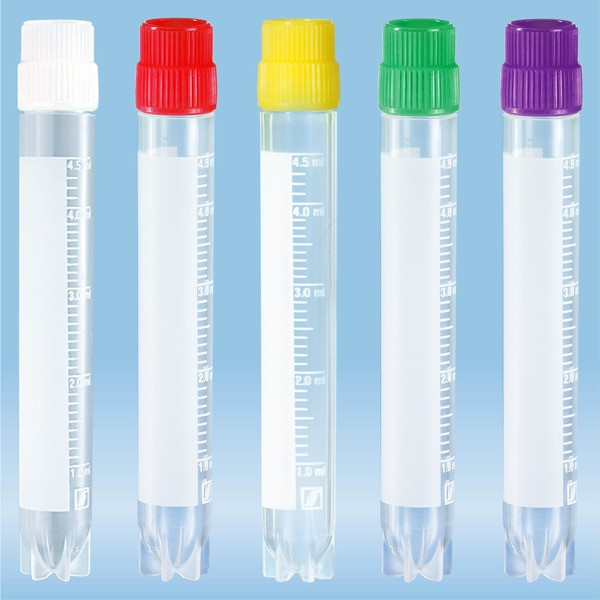 CryoPure tubes, 5 ml, QuickSeal screw cap, colour mix