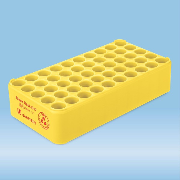 Block Rack D17, Ø opening: 17 mm, 5 x 10, yellow