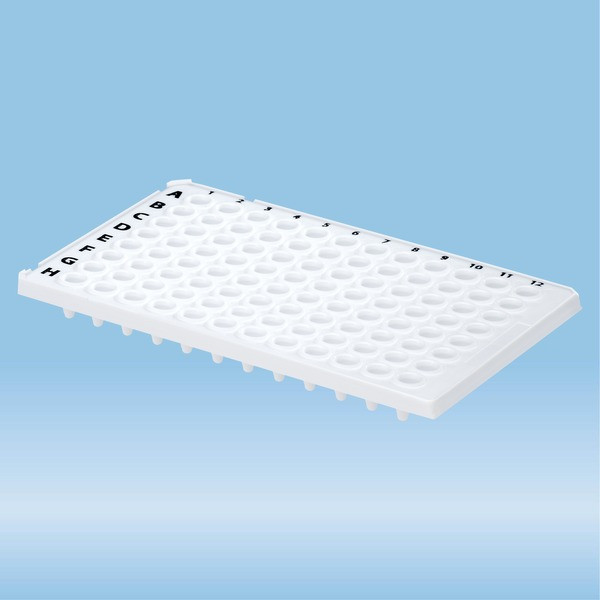 PCR plate half skirt, 96 well, white, Low-Profile, 100 µl, PCR Performance Tested, PP