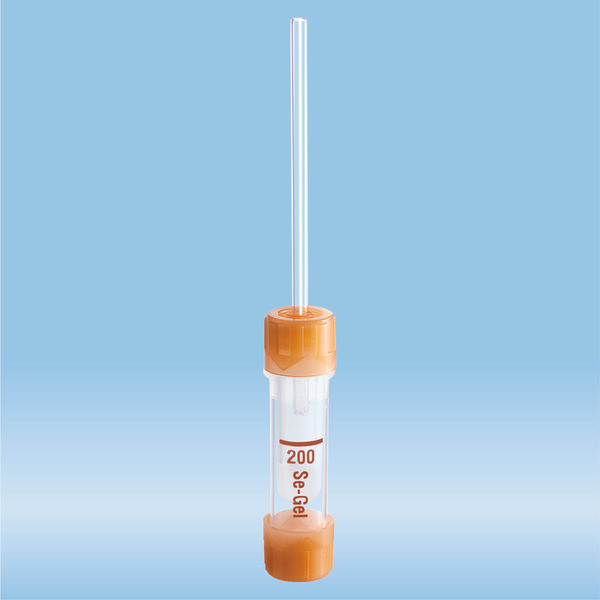 Microvette® 200 Serum Gel CAT, 200 µl, cap brown, flat base