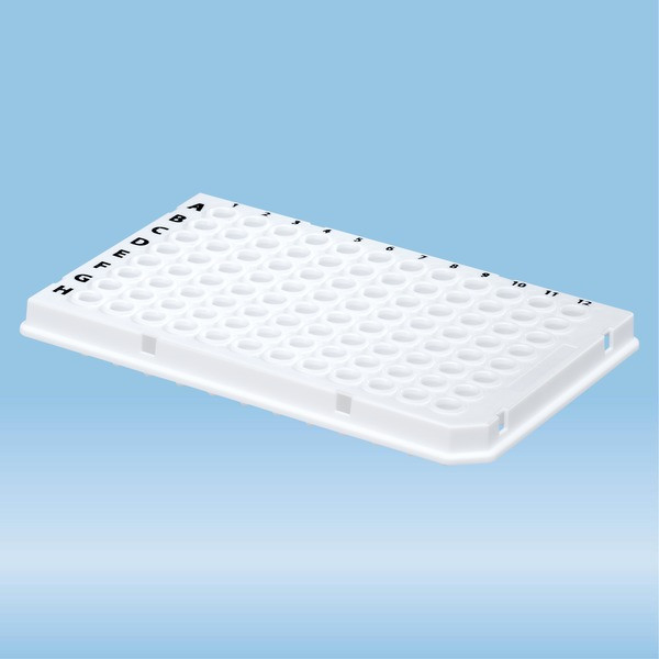 PCR plate half skirt, 96 well, white, Low Profile, 100 µl, PCR Performance Tested, PP