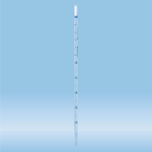 Serological pipette, with tip, plugged, 5 ml, sterile, 25 piece(s)/bag