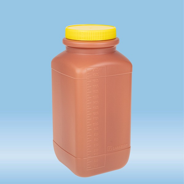 Urine container, 2 l, brown, with light protection, graduated