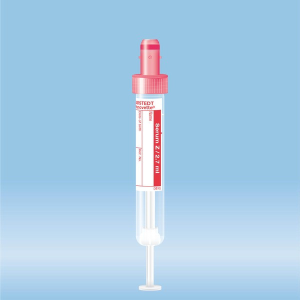 S-Monovette® Serum, 2.7 ml, cap red, (LxØ): 75 x 13 mm, with paper label