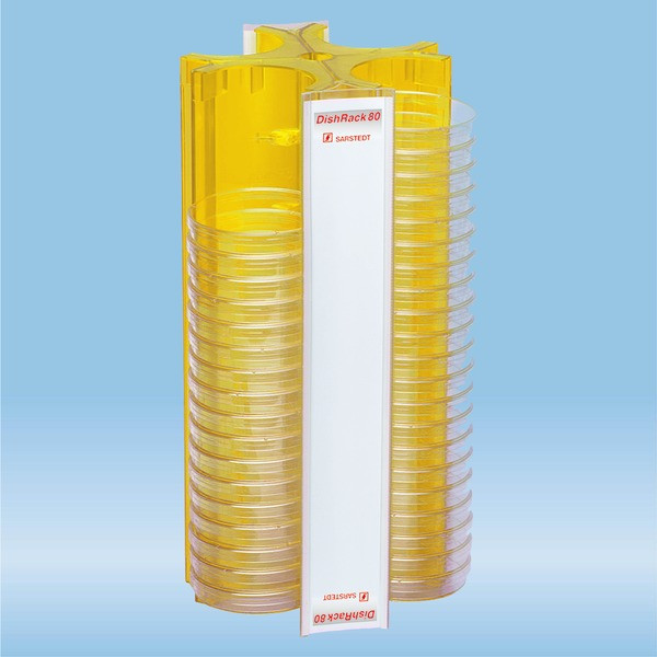 DishRack, height: 370 mm, yellow, for 88 petri dishes with 92 mm Ø