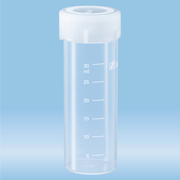 Screw cap tube, 30 ml, (LxØ): 84 x 30 mm, PP, with print