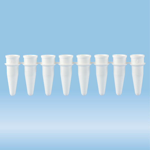 PCR strip of 8, 200 µl, PCR Performance Tested, white, PP