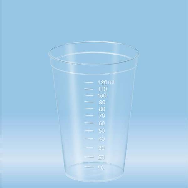Multi-purpose container, max. volume: 125 ml, (LxØ): 85 x 62 mm, graduated, PP, transparent