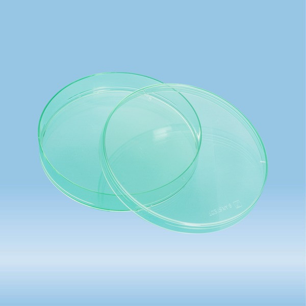 Petri dish, 92 x 16 mm, green, with ventilation cams