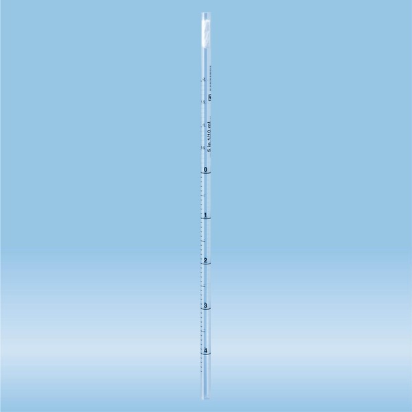 Serological pipette, without tip, plugged, 5 ml, sterile, 10 piece(s