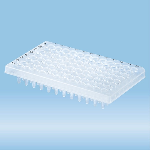 PCR plate half skirt, 96 well, transparent, High Profile, 200 µl, PCR Performance Tested, PP