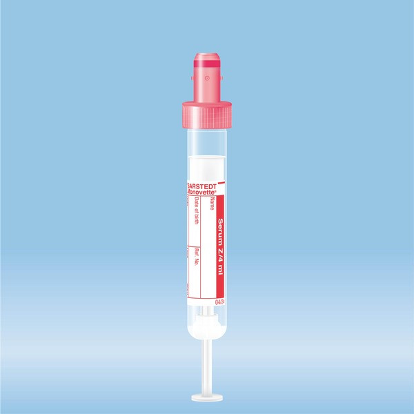 S-Monovette® Serum, 4 ml, cap red, (LxØ): 75 x 13 mm, with paper label