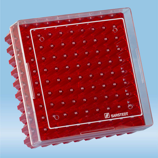Cryobox, 132 x 132 x 53 mm, format: 10 x 10, for 100 collection tubes