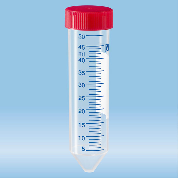 Screw cap tube, 50 ml, (LxØ): 114 x 28 mm, PP, with print