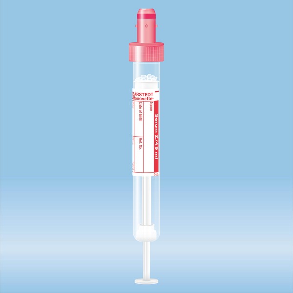 S-Monovette® Serum CAT, 4.9 ml, cap red, (LxØ): 90 x 13 mm, with paper ...