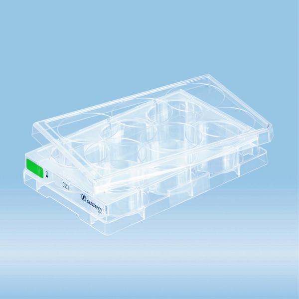 Cell culture plate, 6 well, surface Suspension, flat base