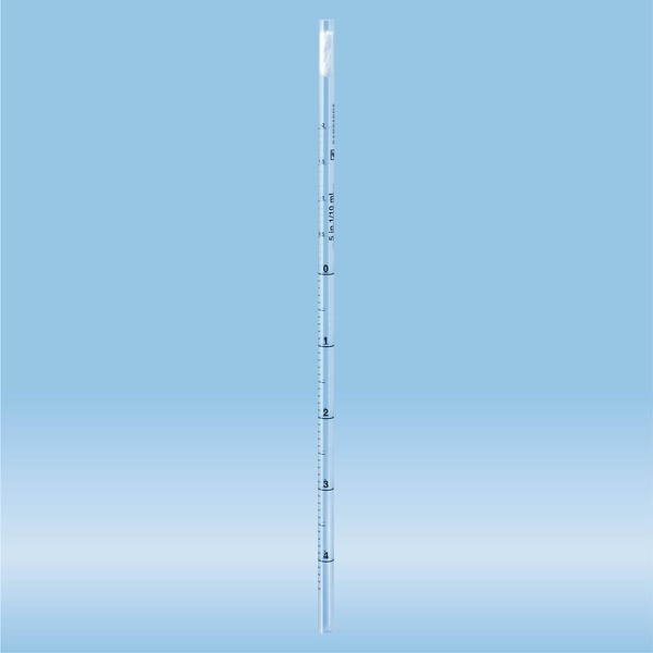 Serological pipette, without tip, plugged, 5 ml, sterile, 10 piece(s)/bag