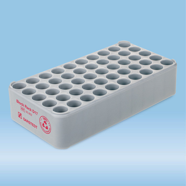 Block Rack D17, Ø opening: 17 mm, 5 x 10, grey