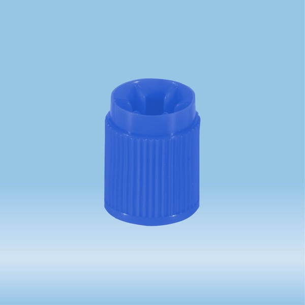 Screw cap, HD-PE, blue, for tubes Ø 13 mm