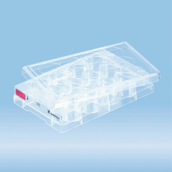 Cell culture plate, 12 well, surface: Standard, flat base