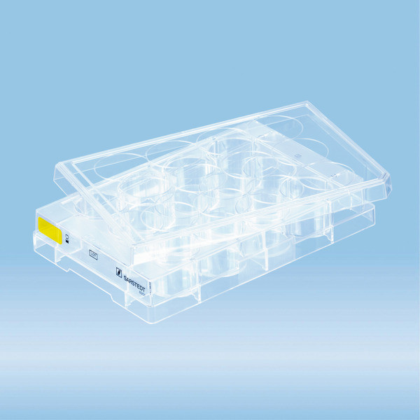 Cell culture plate, 12 well, surface: Cell+, flat base
