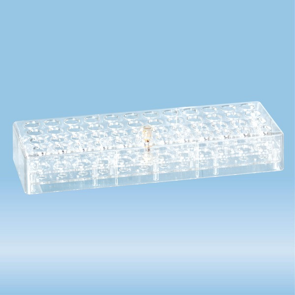 Rack, PC, format: 12 x 4, suitable for tubes, S-Monovette® 15 mm and 13 mm Ø