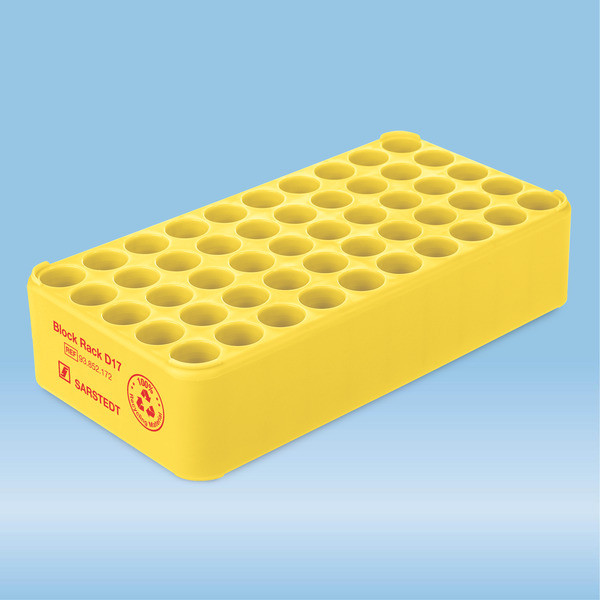 Block Rack D17, Ø opening: 17 mm, 5 x 10, yellow