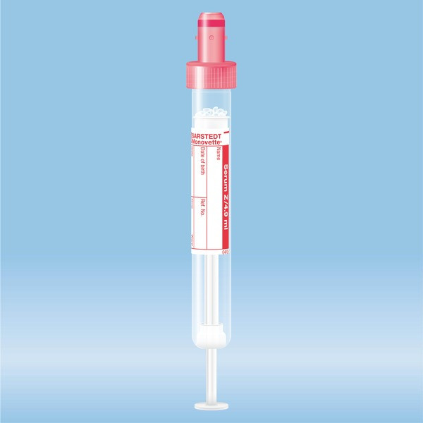 S-Monovette® Serum, 4.9 ml, Cap red, (LxØ): 90 x 13 mm, with paper ...