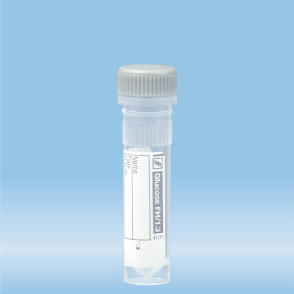 Micro sample tube Fluoride/heparin FH, 1.3 ml, screw cap, ISO