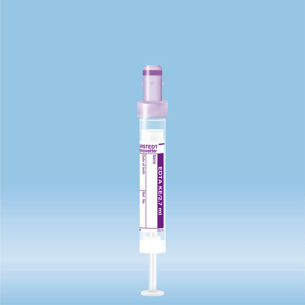 S-Monovette® EDTA K3E, 2.7 ml, cap violet, (LxØ): 66 x 11 mm, with paper label