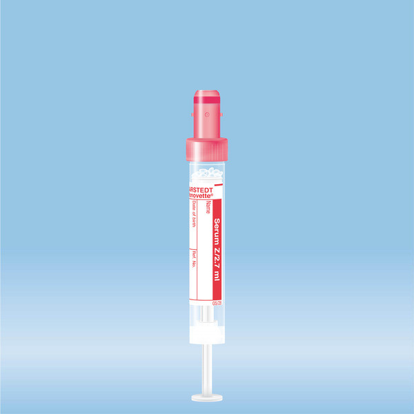 S-Monovette® Serum CAT, 2.7 ml, cap red, (LxØ): 66 x 11 mm, with paper label