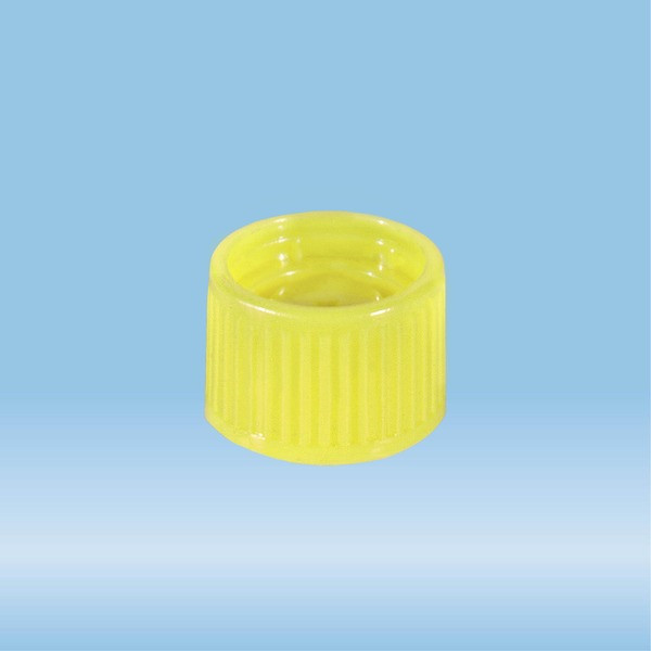Screw cap, yellow, suitable for tubes Ø 15.3 mm