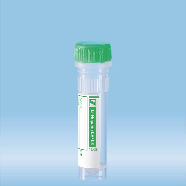 Micro sample tube Lithium heparin, 1.3 ml, screw cap, ISO