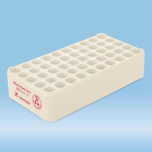 Block Rack D17, Ø opening: 17 mm, 5 x 10, creamy white