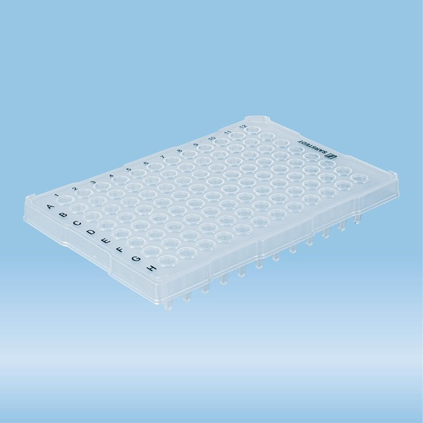 PCR plate half skirt, 96 well, transparent, High Profile, 200 µl, Low DNA-binding, PCR Performance T