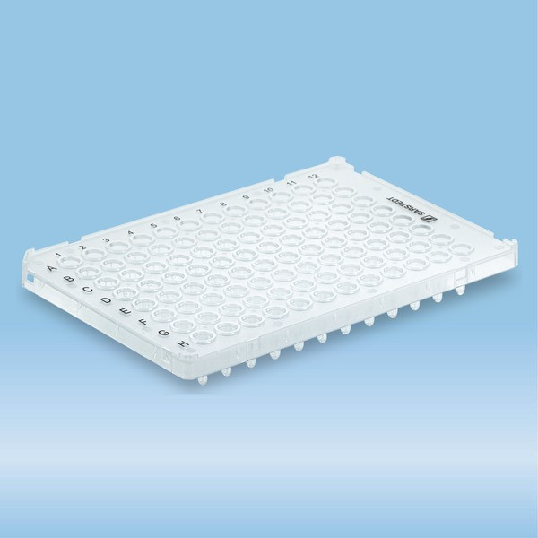 PCR plate half skirt, 96 well, transparent, Low Profile, 100 µl, PCR Performance Tested, PP