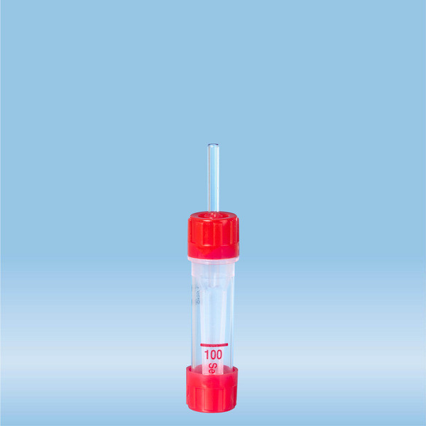 Microvette® 100 Serum CAT, 100 µl, cap red, flat base