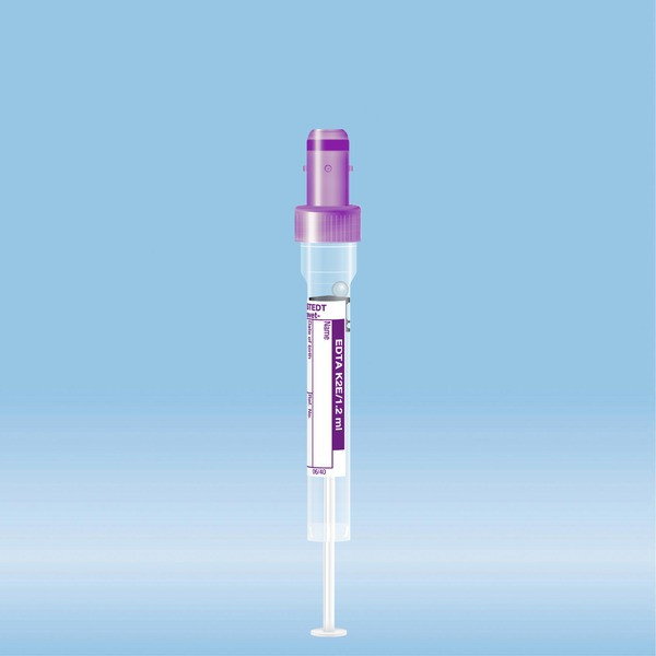 S-Monovette® EDTA K2E, 1.2 ml, cap violet, (LxØ): 66 x 8 mm, with plastic label