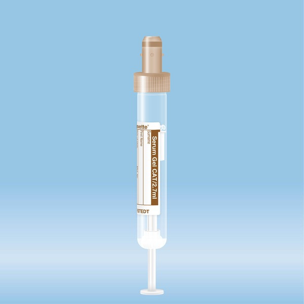 S-Monovette® Serum Gel CAT, 2.7 ml, cap brown, (LxØ): 75 x 13 mm, with paper label