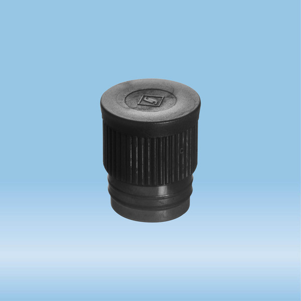 Push cap, black, suitable for tubes Ø 16-17 mm