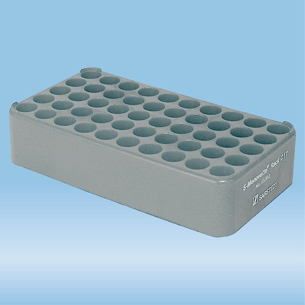 S-Monovette® rack D17, Ø opening: 17 mm, 5 x 10, grey