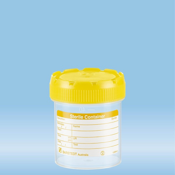 Multi-purpose container, max. volume: 70 ml, (LxØ): 55 x 44 mm, graduated, PP, translucent, with pap