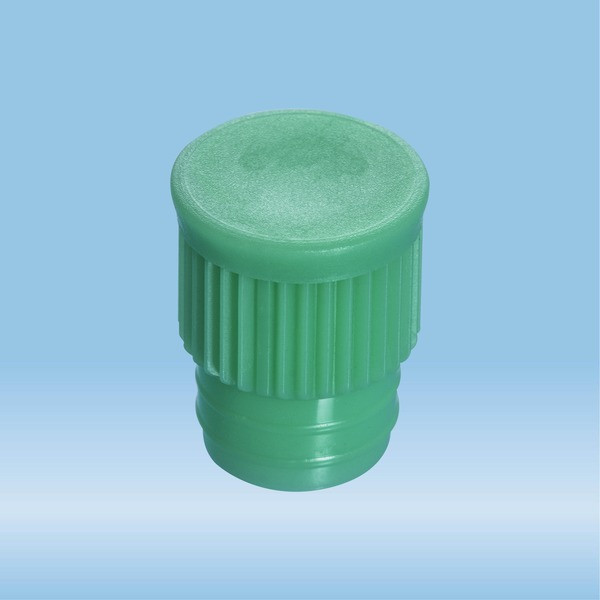 Push cap, green, suitable for tubes Ø 15.7 mm