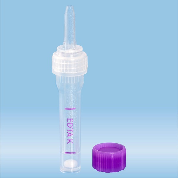 Multivette® 600 EDTA K3E, 600 µl, cap violet, screw cap