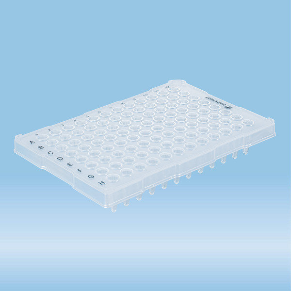 PCR plate half skirt, 96 well, transparent, High Profile, 200 µl, Biosphere® plus, PP
