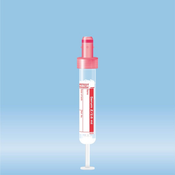 S-Monovette® Serum, 2.6 ml, cap red, (LxØ): 65 x 13 mm, with paper label
