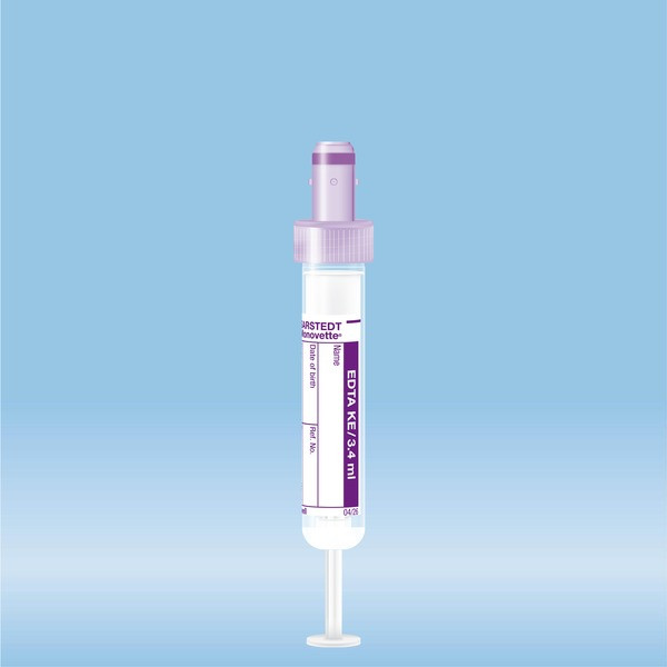 S-Monovette® EDTA K3E, 3.4 ml, cap violet, (LxØ): 65 x 13 mm, with paper label