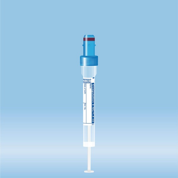 S-Monovette® Citrate 3.2%, 1.4 ml, cap blue, (LxØ): 66 x 8 mm, with plastic label